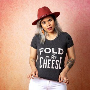 Fold In The Cheese Blue Tri Blend Tee - M